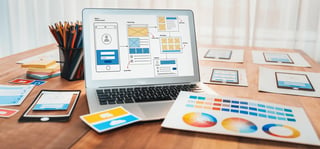Designer working on website
